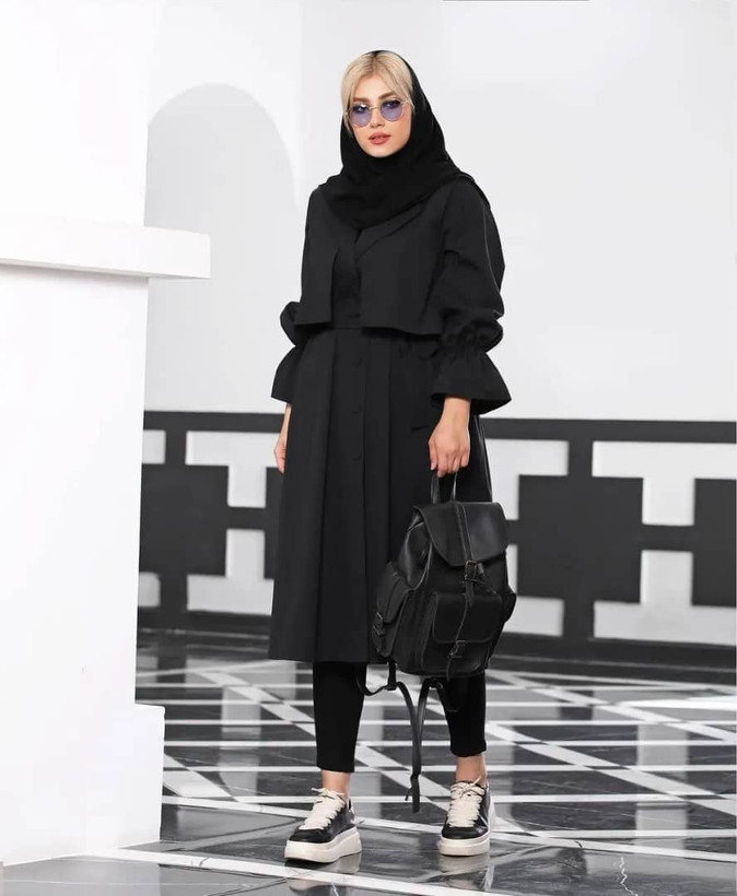 دوتیکه کت وسارافون(مانتو دانشجویی)دخترانه جنس لنین ایرانی