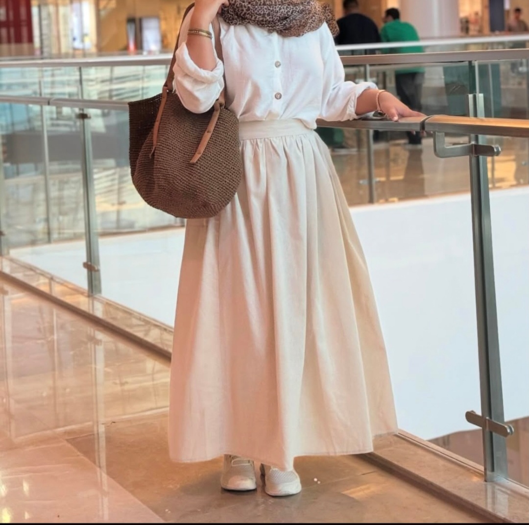 دامن زنانه لینن جیب دار (مدل دامن زارا)